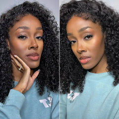 Short Bob Curly Human Hair Frontal Wig 4C Edges Lace Front Wigs - Petti’s Natural Boutique