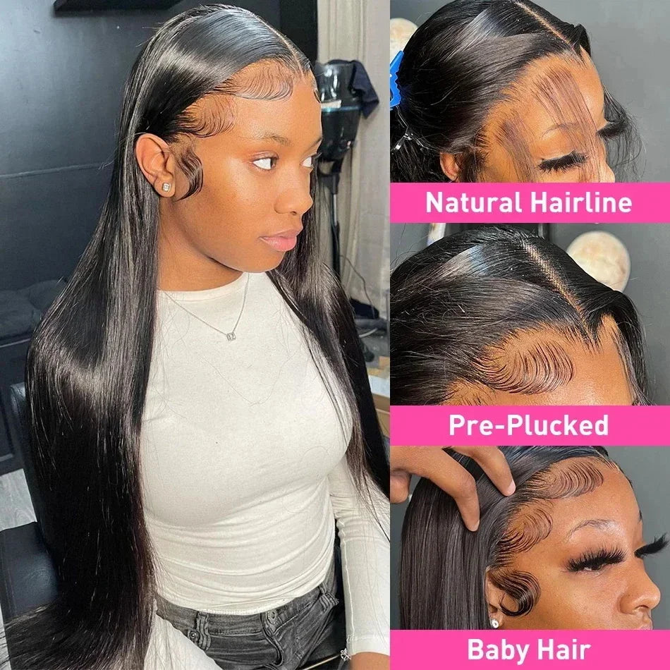 250% Density Straight Hd Transparent 13x6 Lace Frontal Wig - Petti’s Natural Boutique