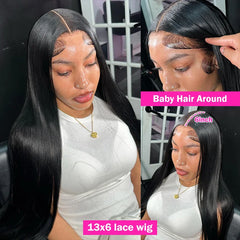 250% Density Straight Hd Transparent 13x6 Lace Frontal Wig - Petti’s Natural Boutique