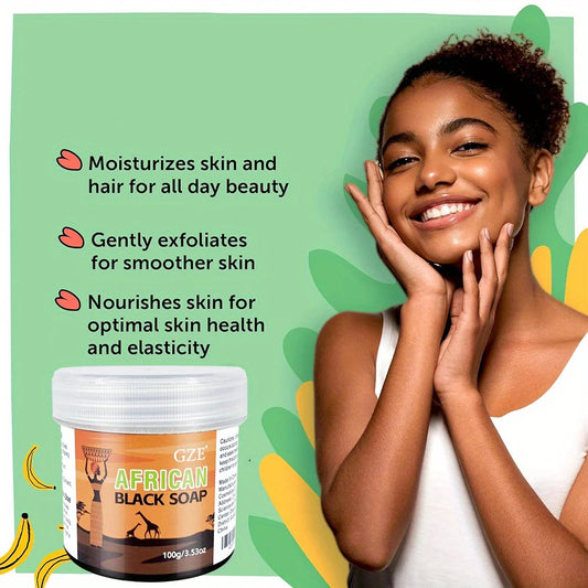 African Black Soap 3-in-1 Face, Hair, and Body Cleanser - Petti’s Natural Boutique