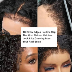 Short Bob Curly Human Hair Frontal Wig 4C Edges Lace Front Wigs - Petti’s Natural Boutique