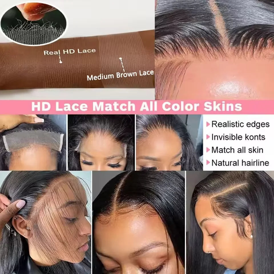 250% Density Straight Hd Transparent 13x6 Lace Frontal Wig - Petti’s Natural Boutique