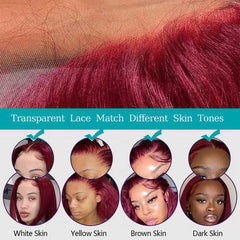 Burgundy Bob Wig Human Hair 13x4 Frontal Lace - Petti’s Natural Boutique