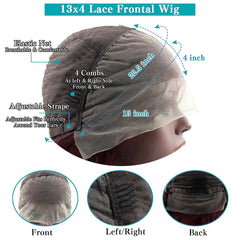 Burgundy Bob Wig Human Hair 13x4 Frontal Lace - Petti’s Natural Boutique