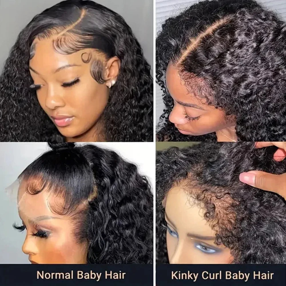 Short Bob Curly Human Hair Frontal Wig 4C Edges Lace Front Wigs - Petti’s Natural Boutique